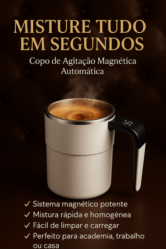 Misture Tudo em Segundos — Copo de Agitação Magnética Automática!