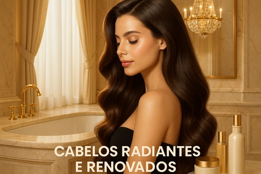 Cabelos Radiantes e Renovados SEM SAIR DE CASA!.transforme em uma imagem luxuosa para anúncios premium
em um ambiente de luxo espetacular, no formato 9:16