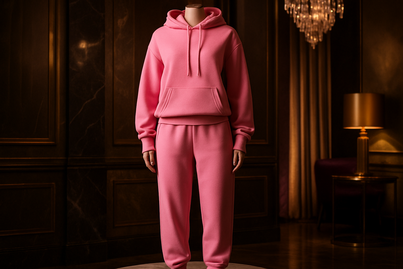 Conjunto de Moletom Incrível — Conforto e Estilo cor pink .transforme em uma imagem luxuosa para anúncios premium
em um ambiente de luxo espetacular, no formato 9:16
